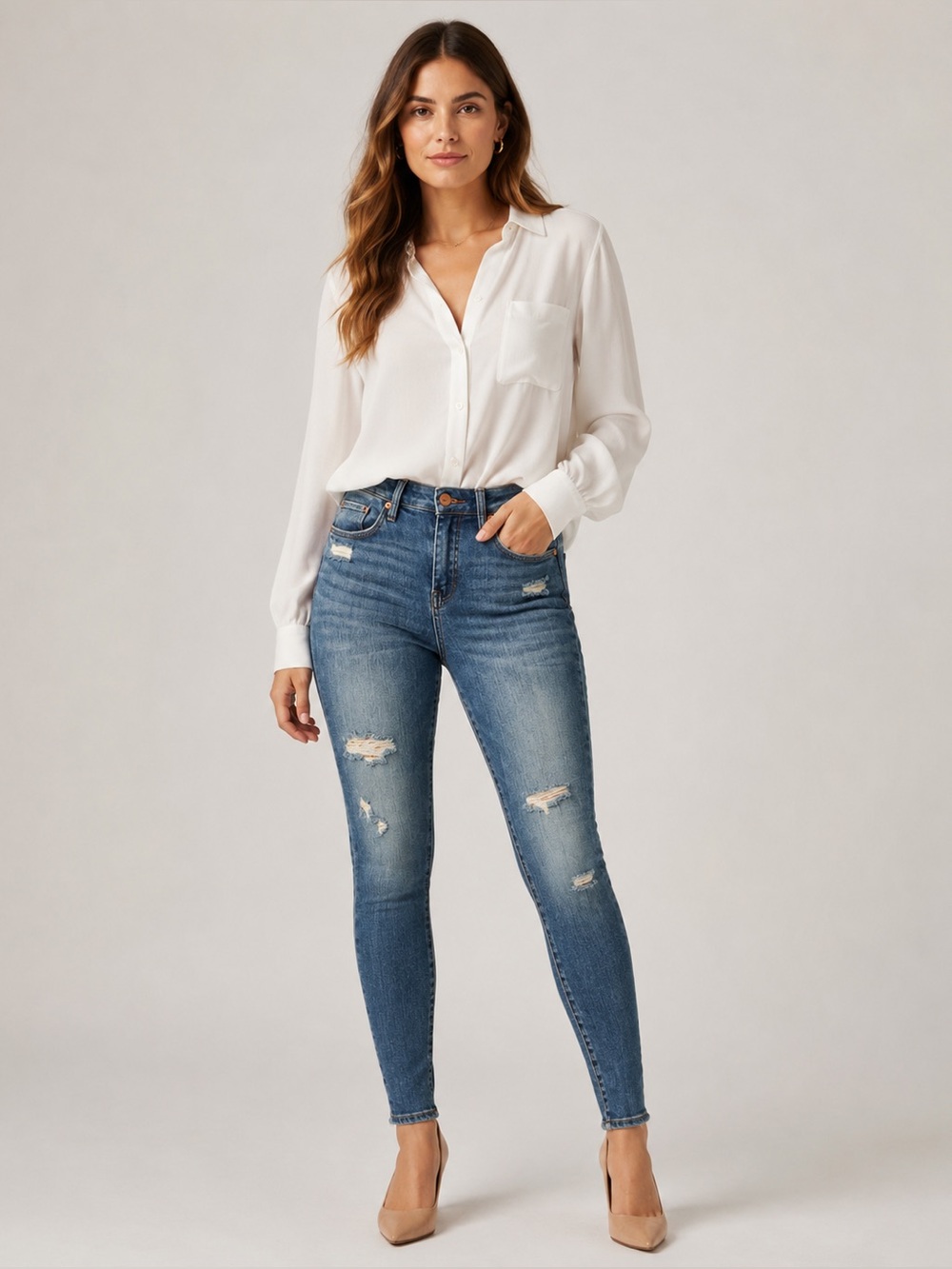 BLANK NYC skinny Jeans Distressed Crop High Rise Womens Size 28